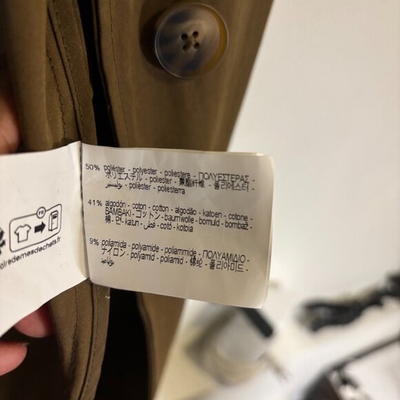 ZARA Oversized Khaki Trench Coat – Funnel Neck Minimalist Utility Style - Picture 4 of 6